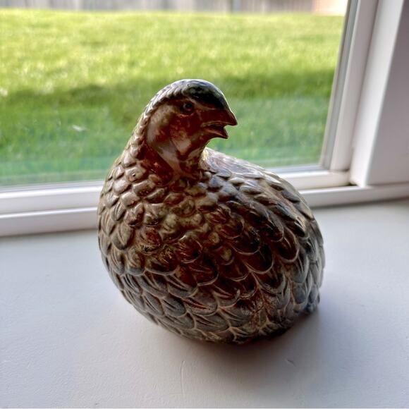 Vintage Ceramic Brown Bobwhite Quail Figurine - Picture 1 of 6
